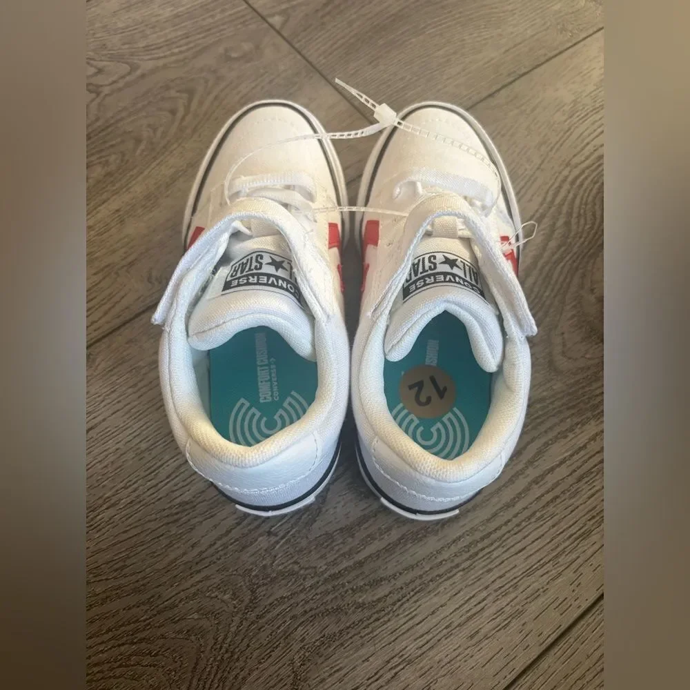 Converse Kids' White and Red Sneakers